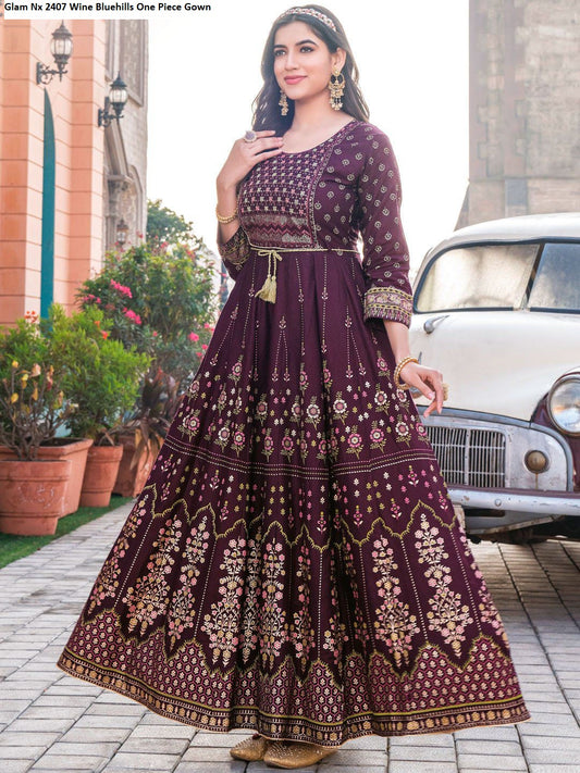 Glam Nx 2407 Wine Bluehills One Piece Gown