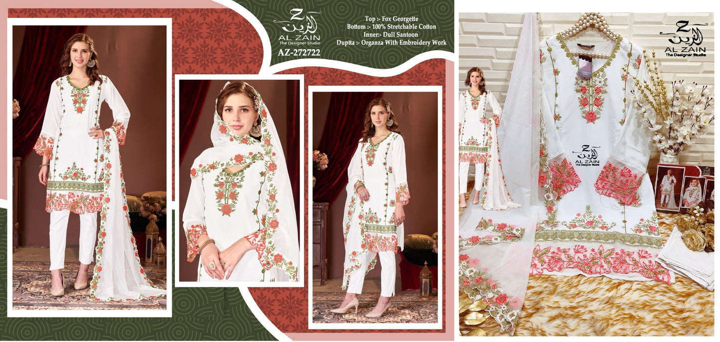 272722 Red Al Zain Pakistani Readymade Suits