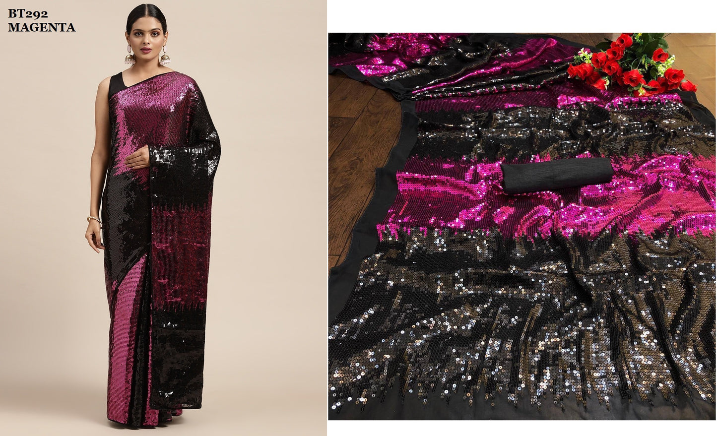 292 Magenta Bt Sarees