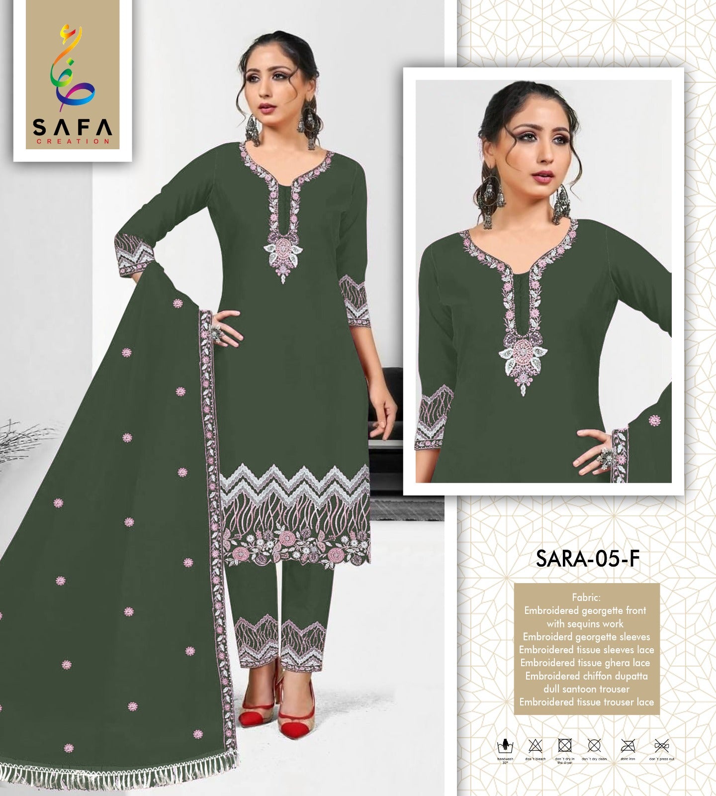 Sara-05F Safa Creation Pakistani Readymade Suits