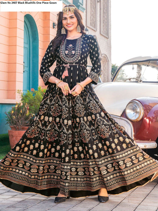 Glam Nx 2407 Black Bluehills One Piece Gown