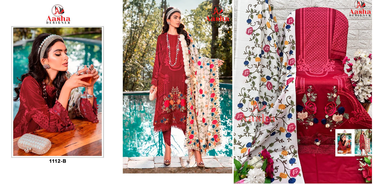 1112B Aasha Designer Pakistani Salwar Suits
