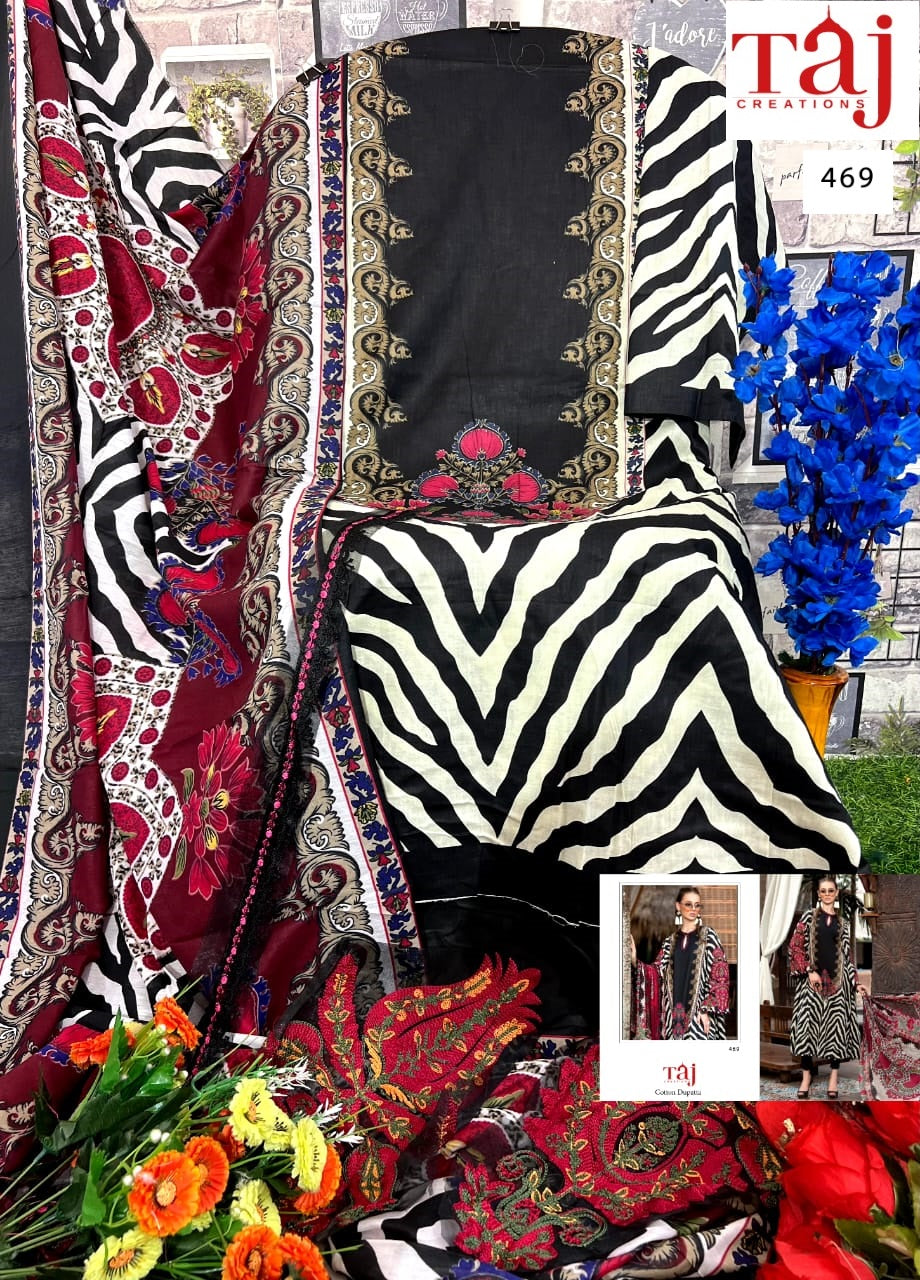469 Taj Creations Embroidery Pakistani Patch Suits