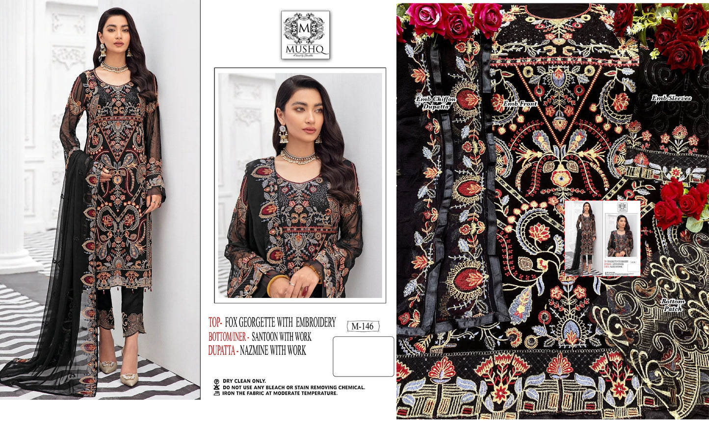 146 Mushq Pakistani Salwar Suits