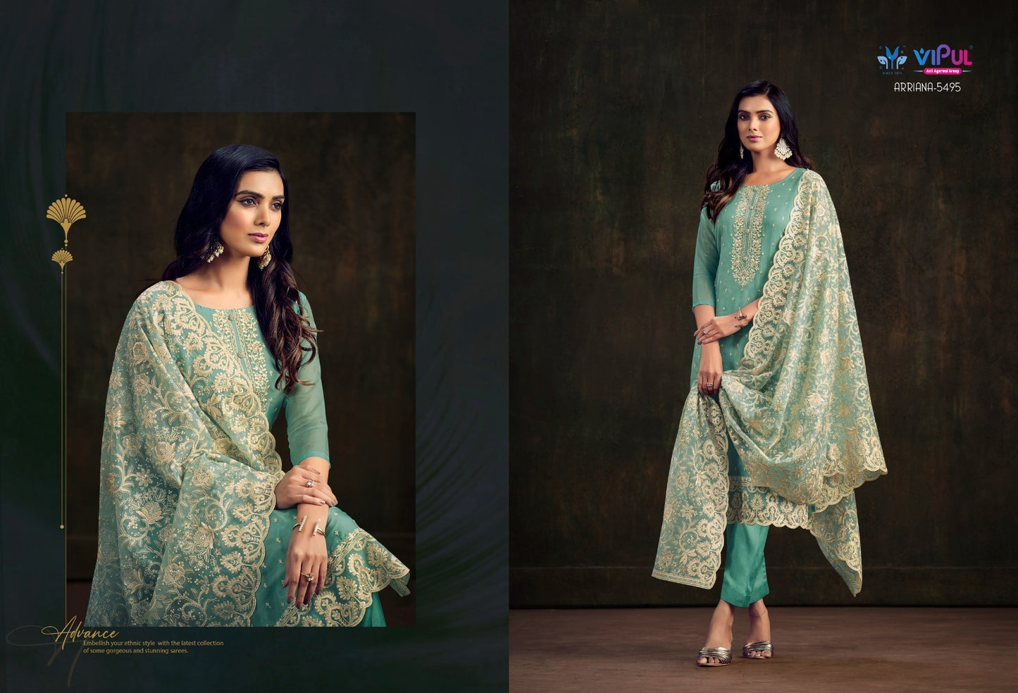 5495 Arriana Vipul Unstitched Suits