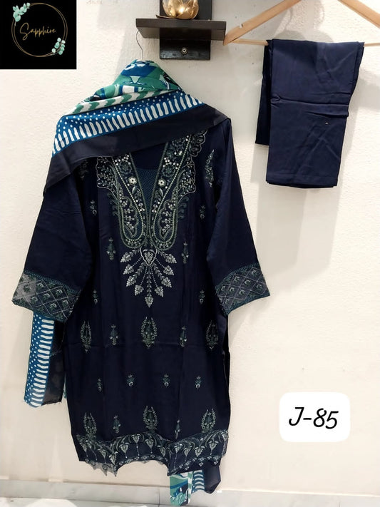 Jazmin Vol 85 Navy Blue Sapphire Pakistani Readymade Suits