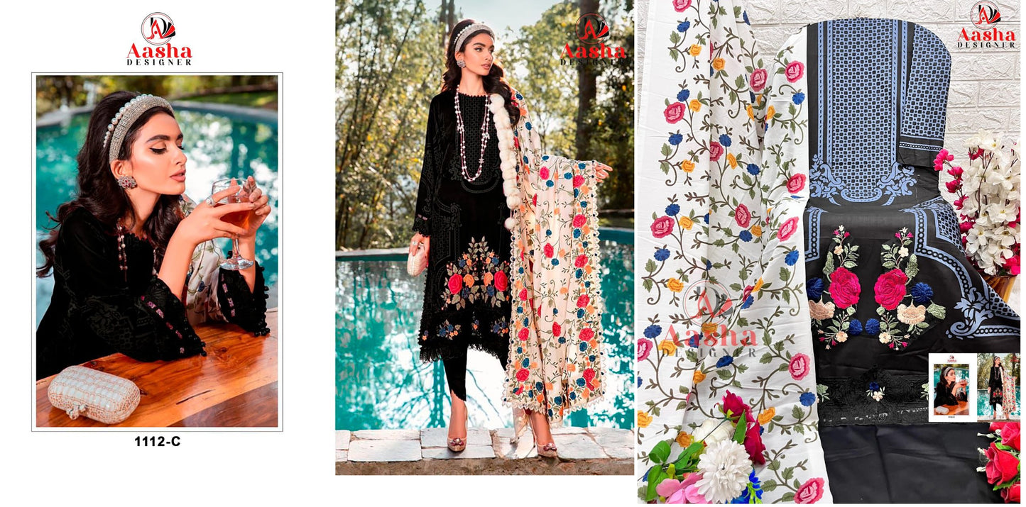 1112C Aasha Designer Pakistani Salwar Suits