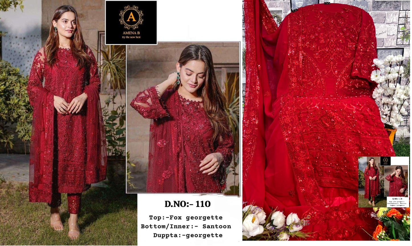 110 Amena B Pakistani Salwar Suits