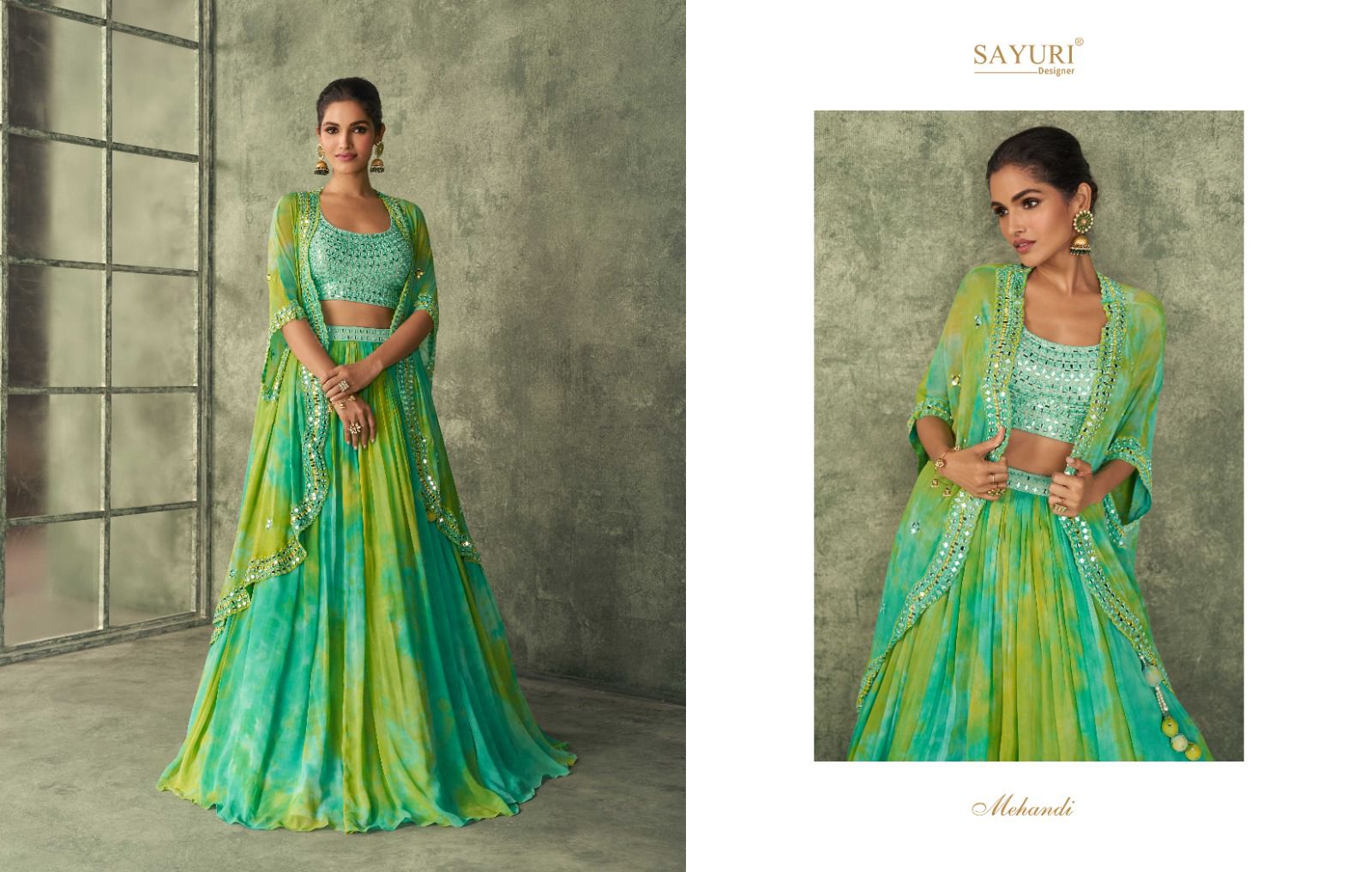 Wedding Attires 1 Mehndi Sayuri Croptop Skirt Set