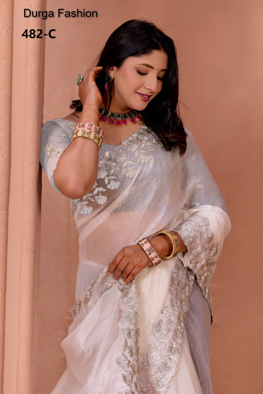 482C Durga Fashion Fendy Chiffon Sarees