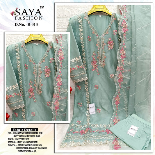 R-013 Dasty Sky Saya Fashion Pakistani Readymade Suits