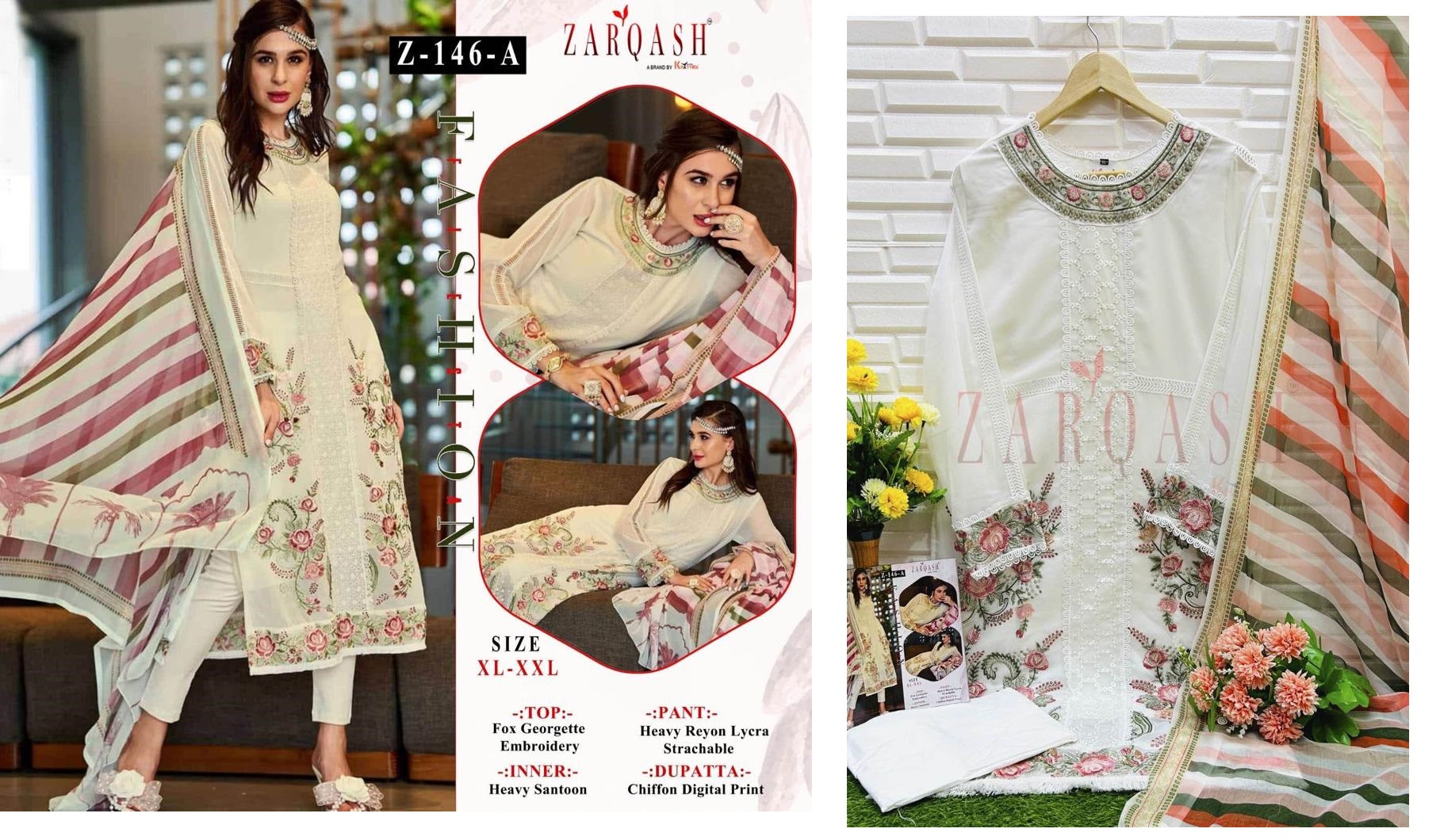 Z-146-A Zarqash Pakistani Readymade Suits