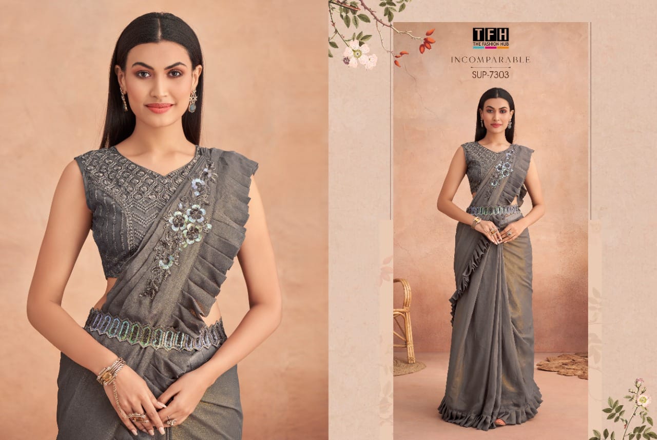 7303 Super Star Tfh Ready To Wear Saree