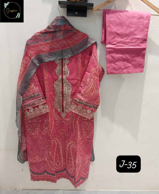 Jazmin Vol 35 Pink Sapphire Pakistani Readymade Suits