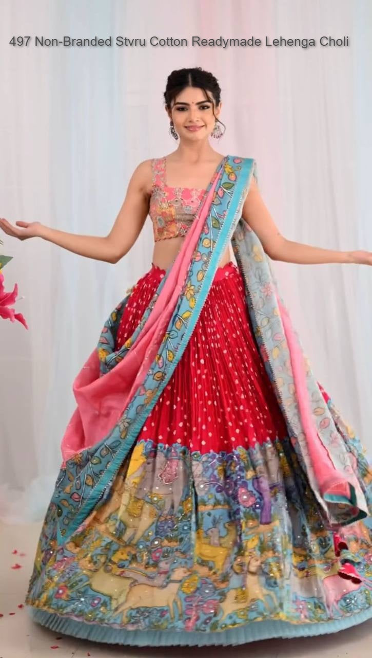 497 Non-Branded Stvru Cotton Readymade Lehenga Choli