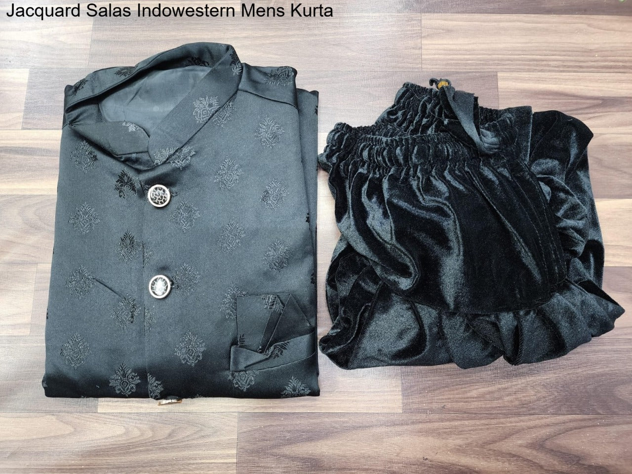 Jacquard Salas Indowestern Mens Kurta