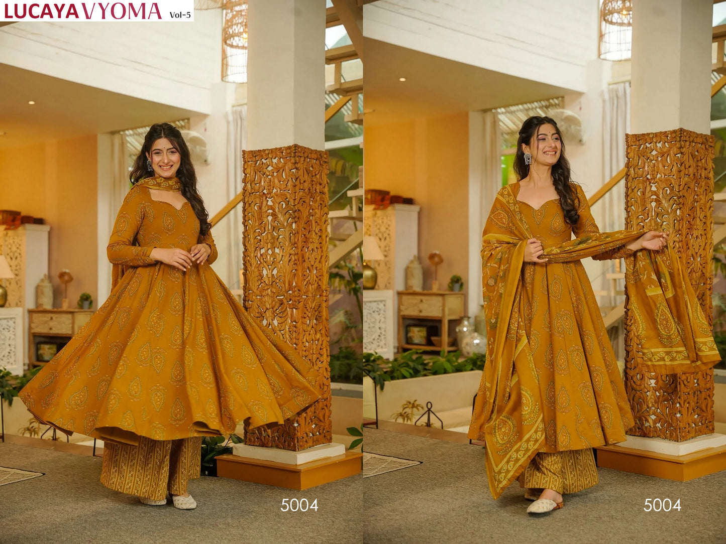5004 Vyoma Vol 5 Lucaya Muslin Readymade Suits