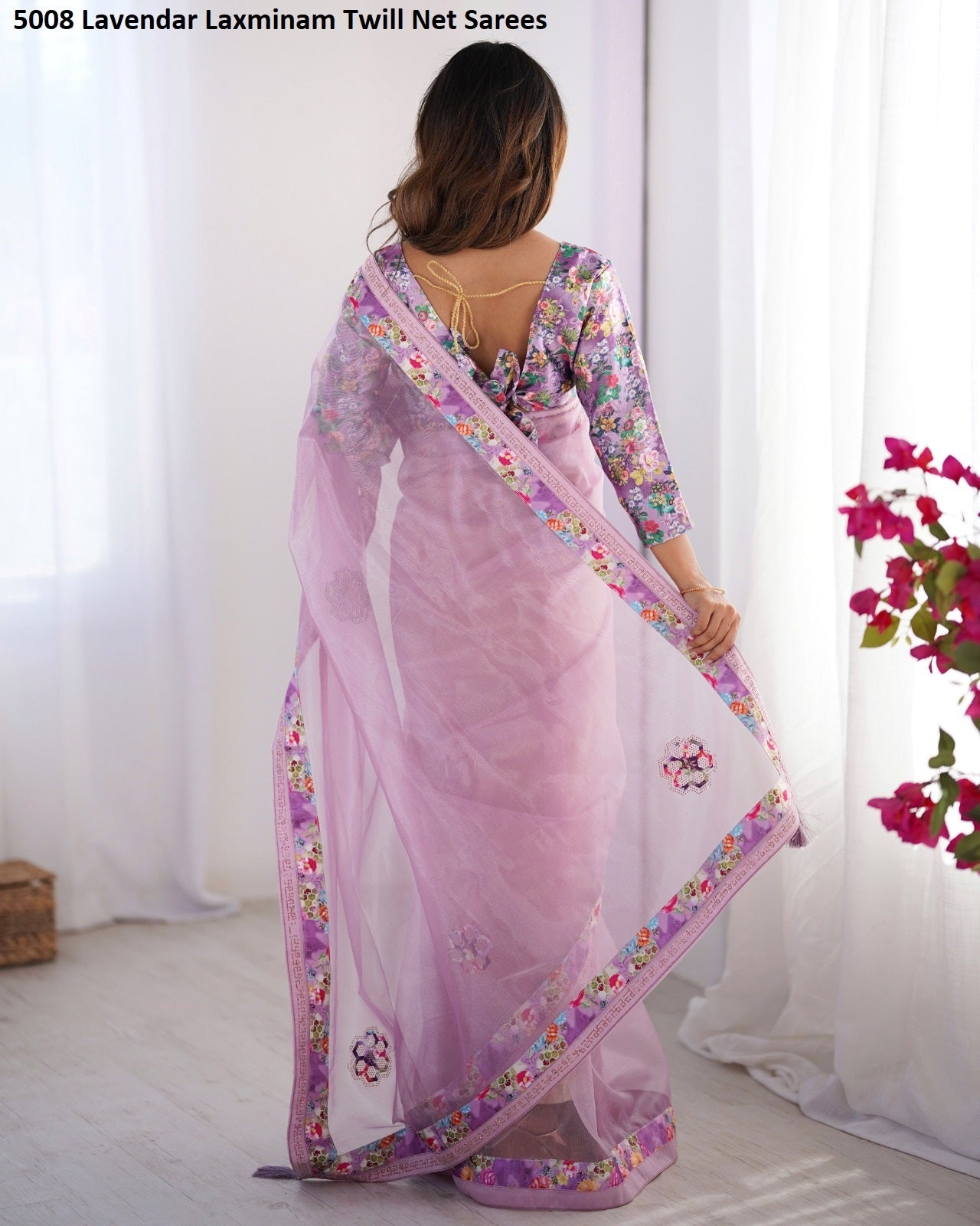 5008 Lavendar Laxminam Twill Net Sarees