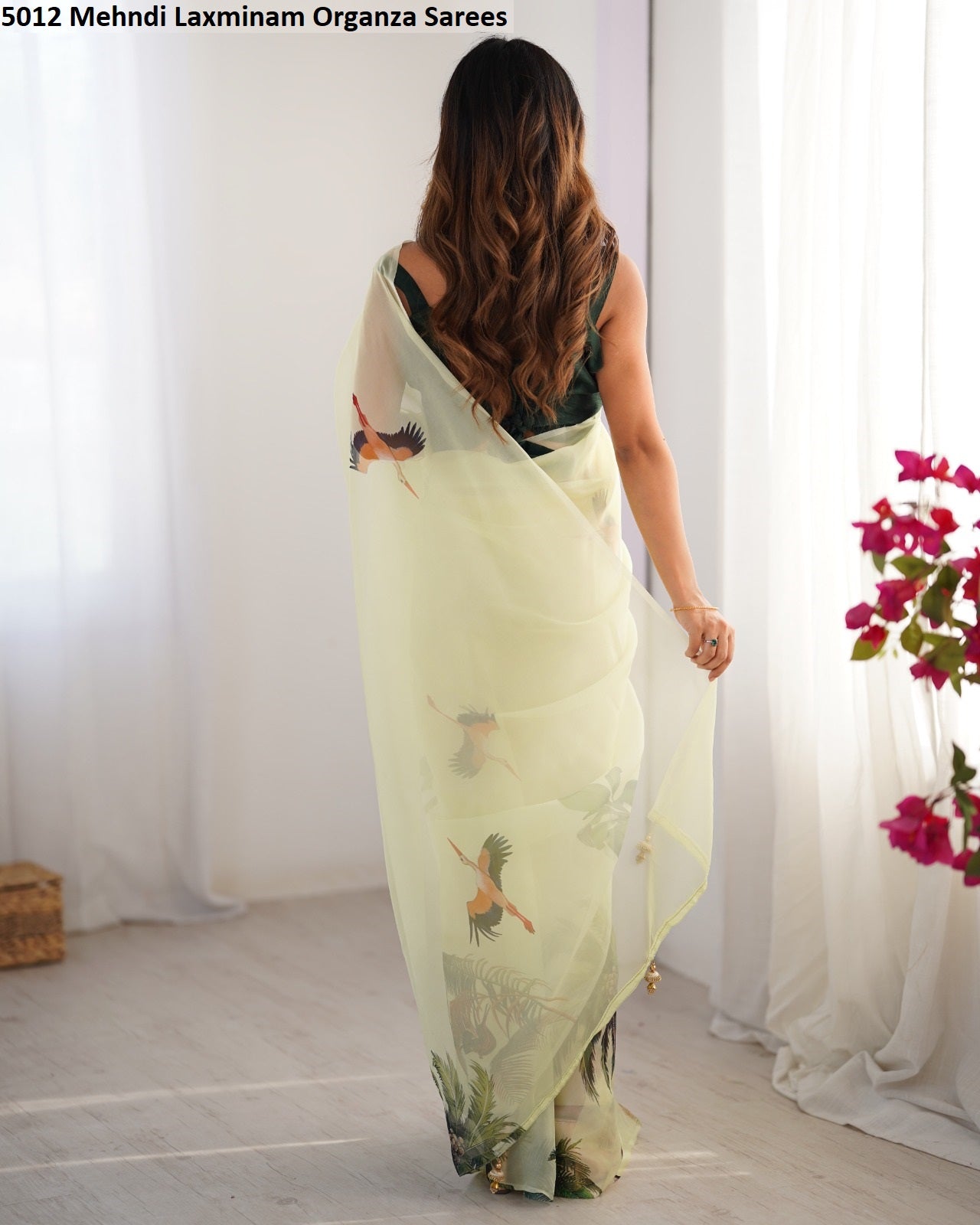 5012 Mehndi Laxminam Organza Sarees