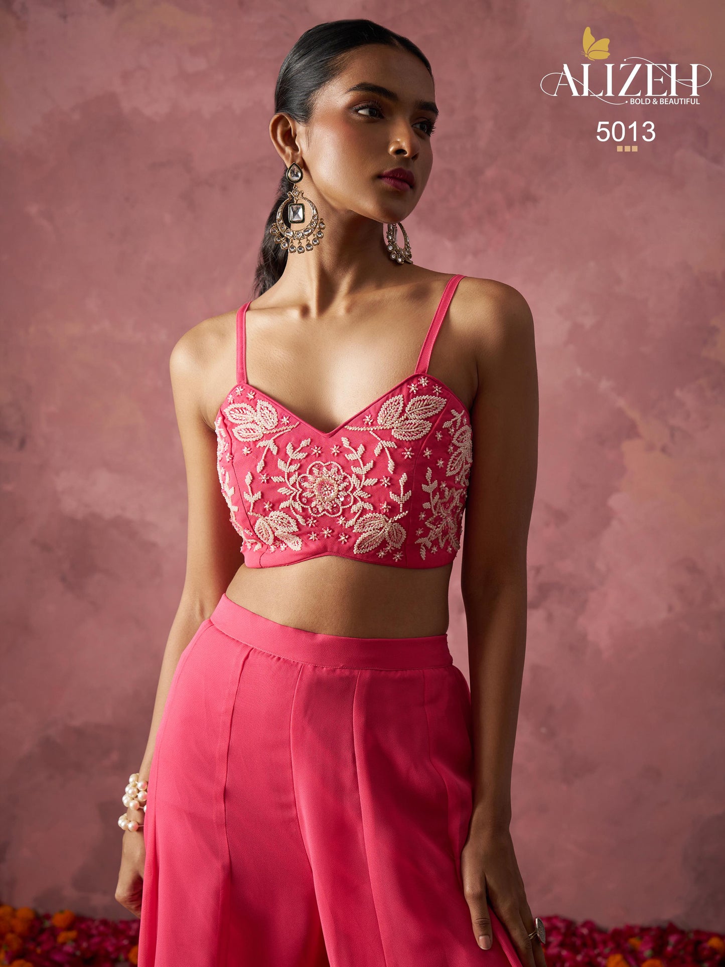5013 Rang Alizeh Organza Indowestern Pair