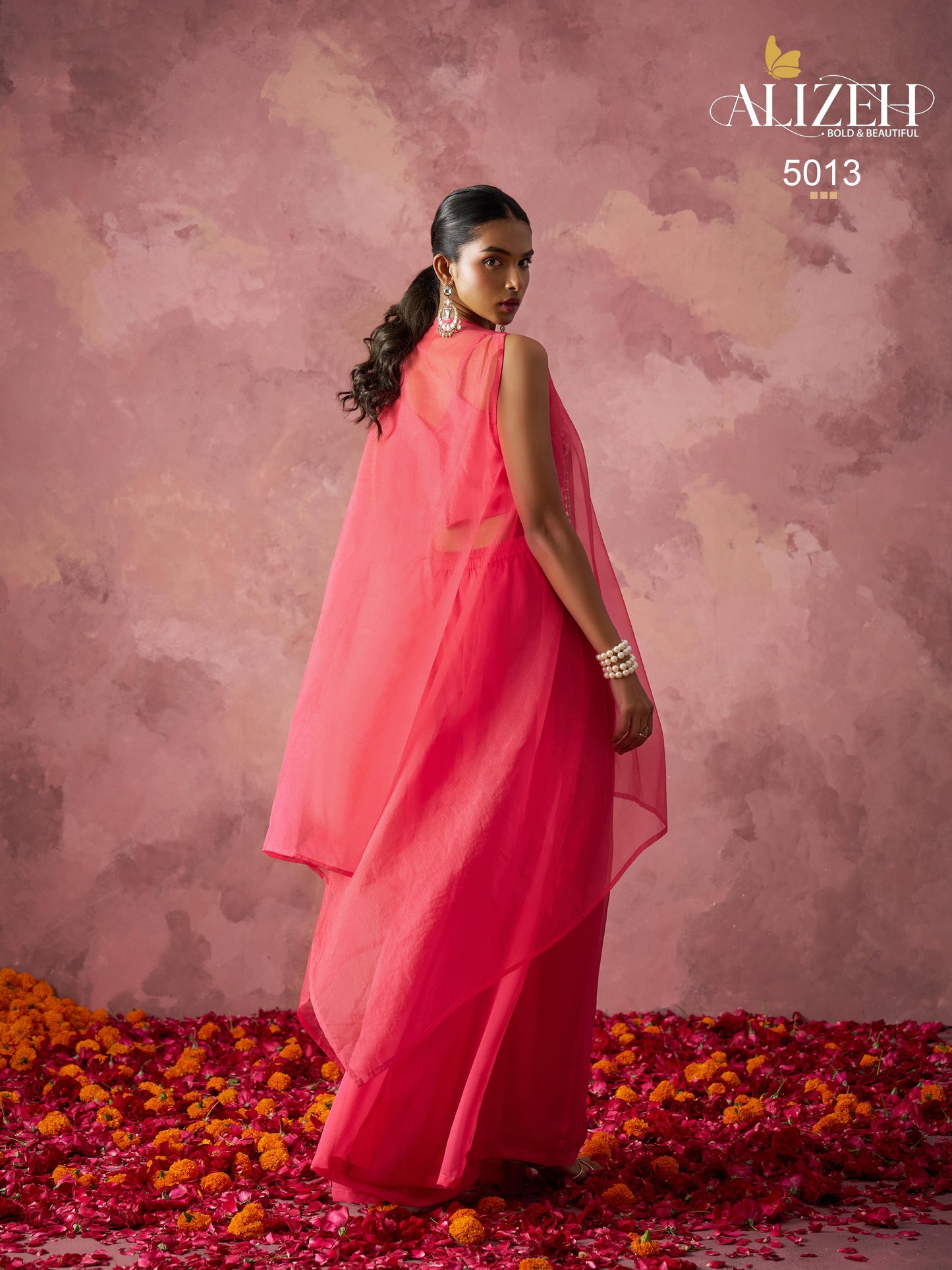 5013 Rang Alizeh Organza Indowestern Pair