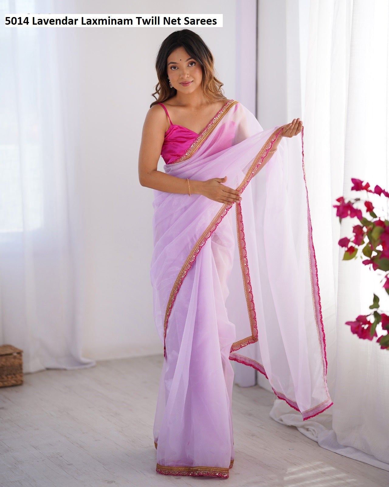 5014 Lavendar Laxminam Twill Net Sarees