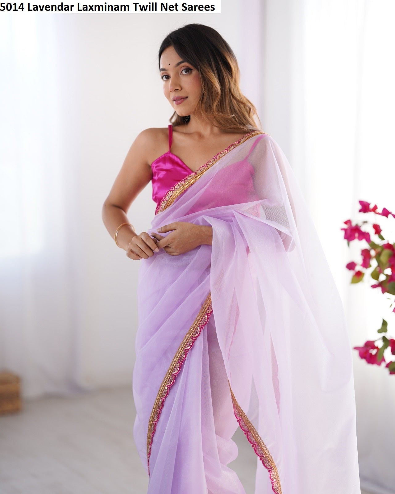 5014 Lavendar Laxminam Twill Net Sarees