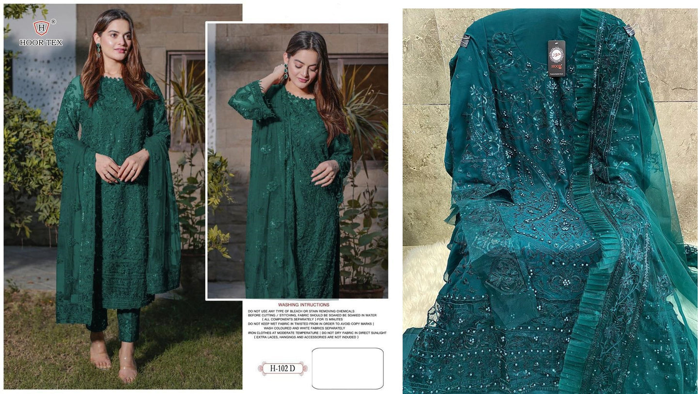H-102-D Hoor Tex Pakistani Salwar Suits