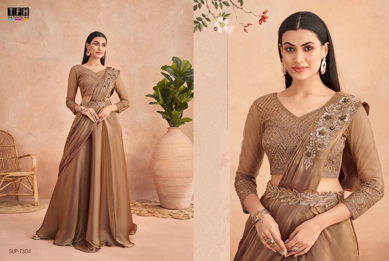 7304 Super Star Tfh Ready To Wear Saree
