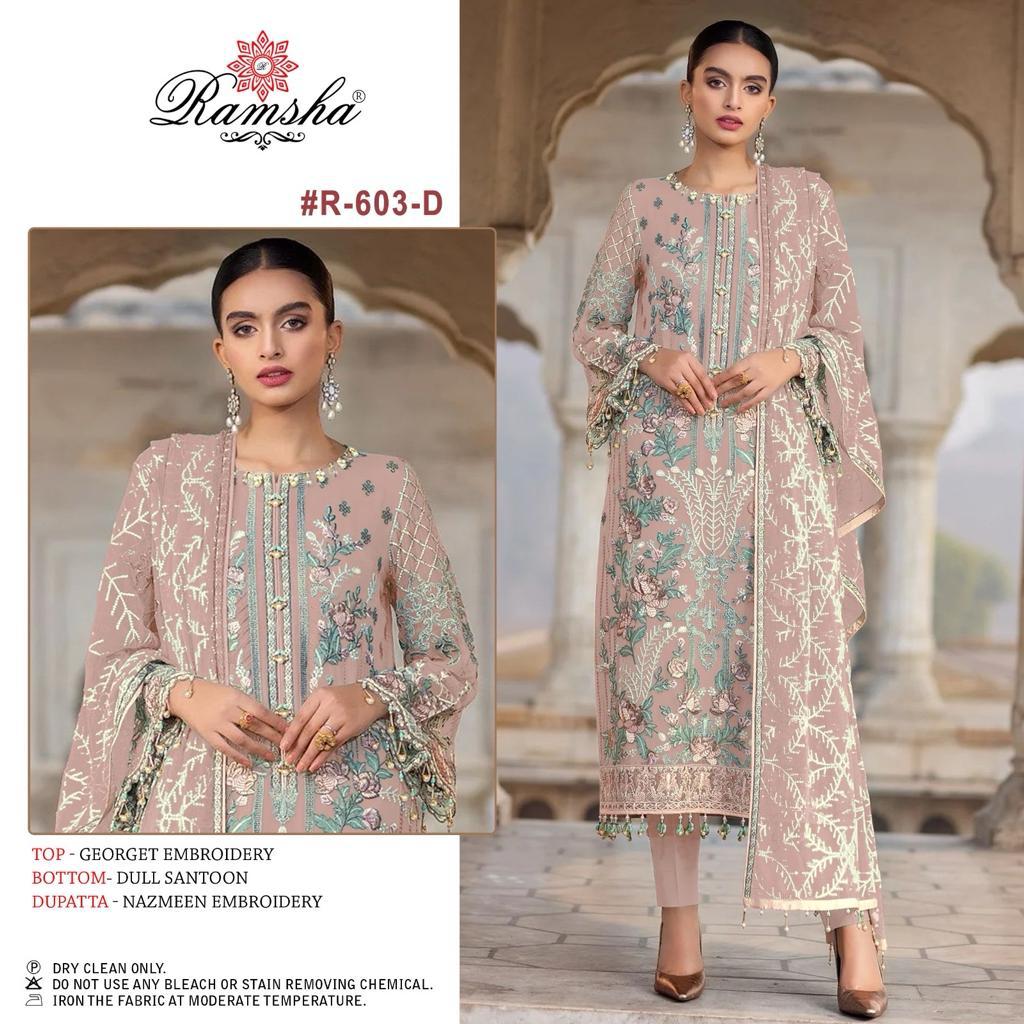 603D Ramsha Pakistani Salwar Suits