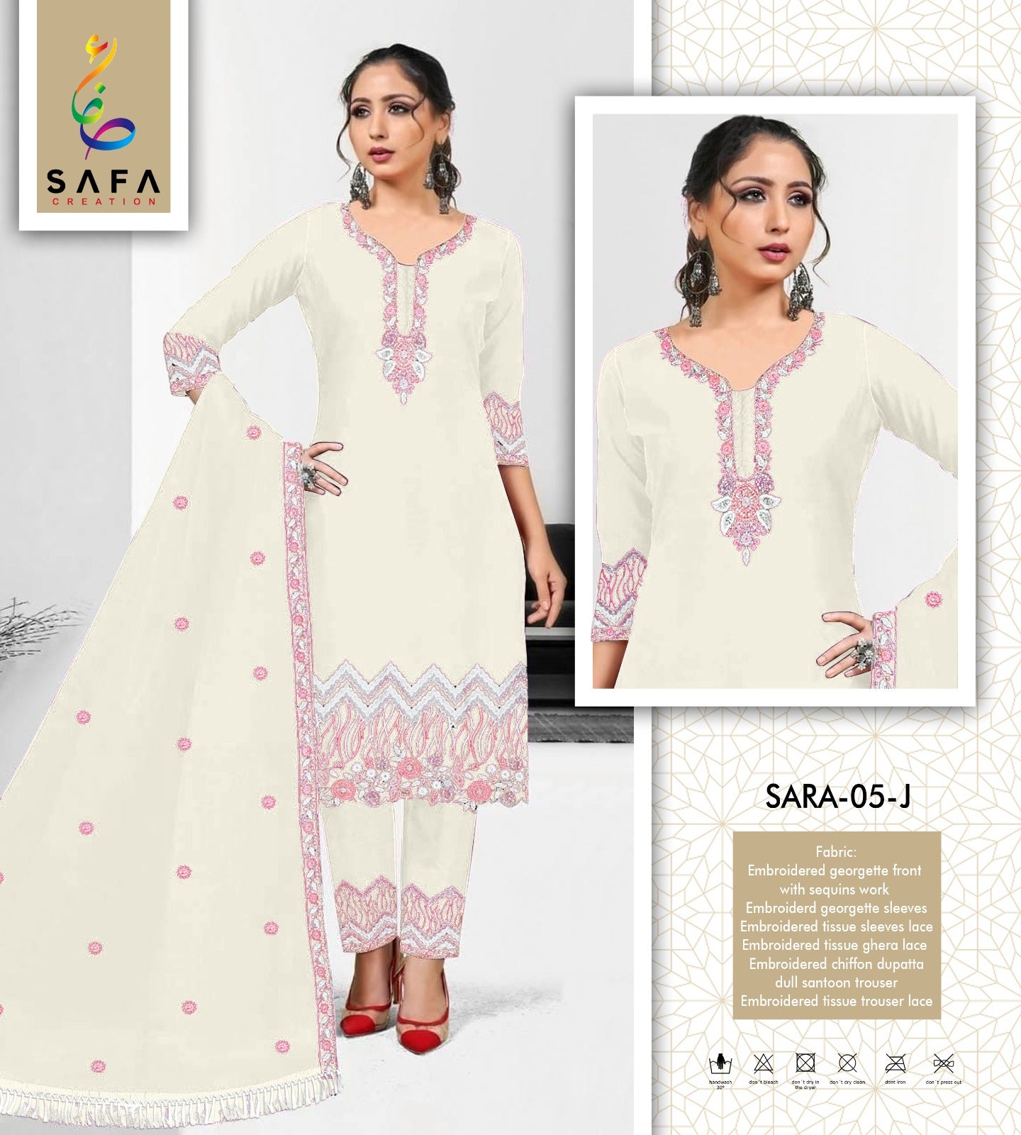 Sara-05J Safa Creation Pakistani Readymade Suits