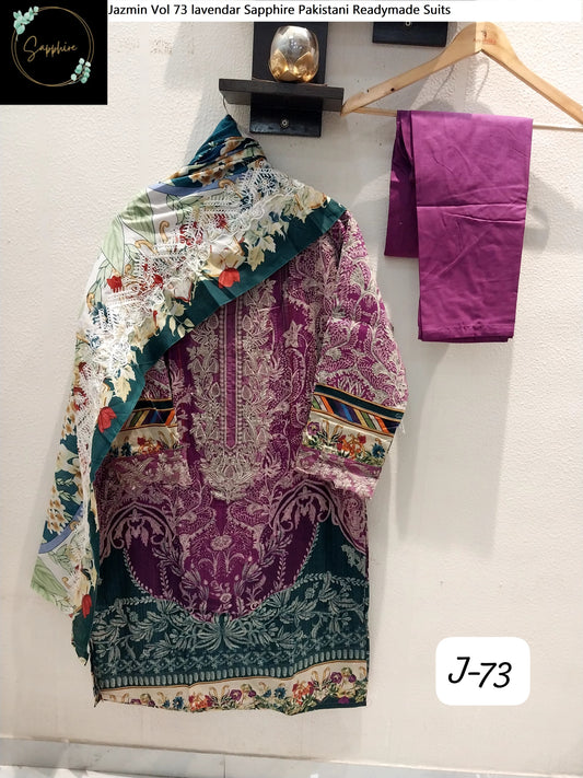 Jazmin Vol 73 Lavendar Sapphire Pakistani Readymade Suits