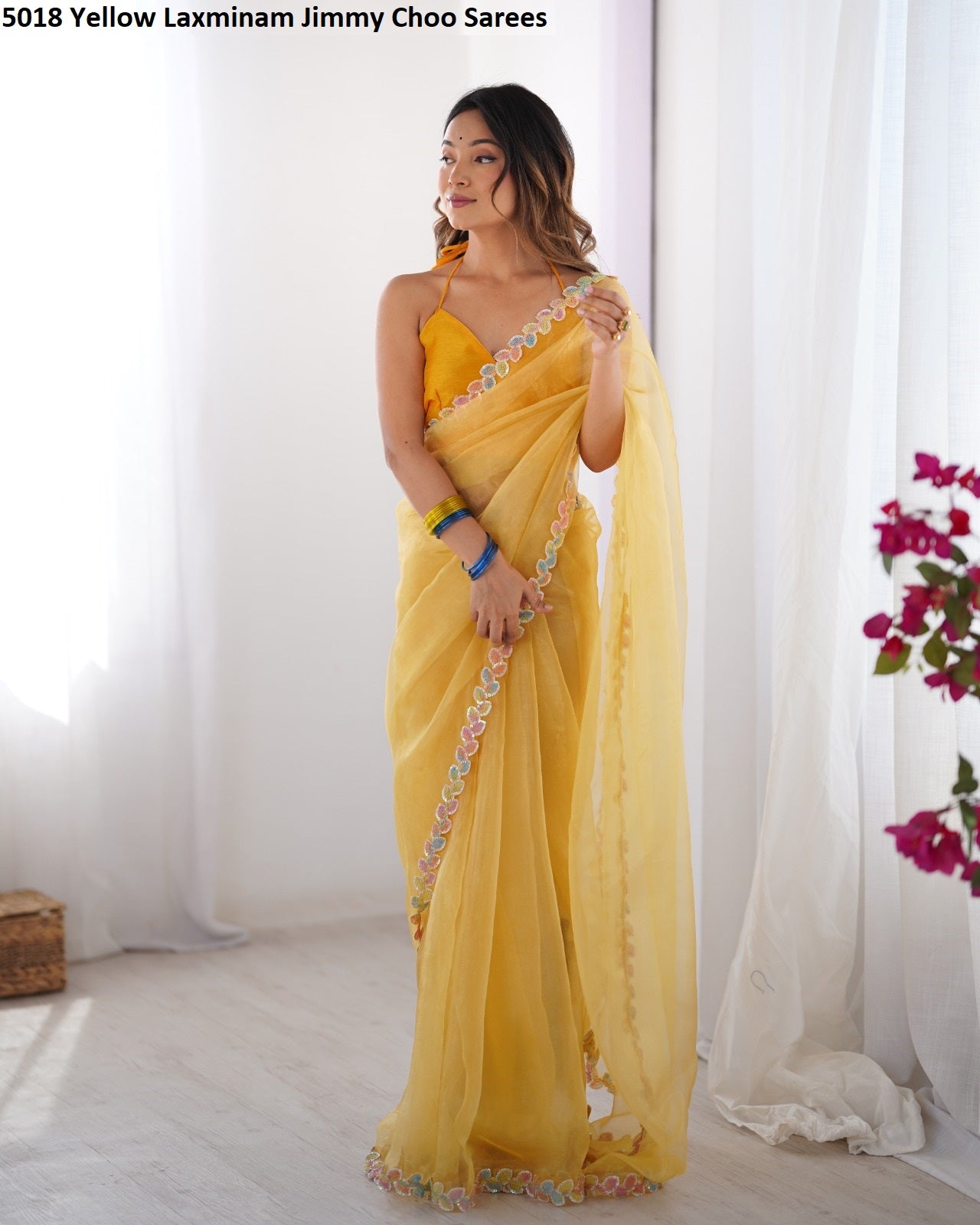 5018 Yellow Laxminam Jimmy Choo Sarees