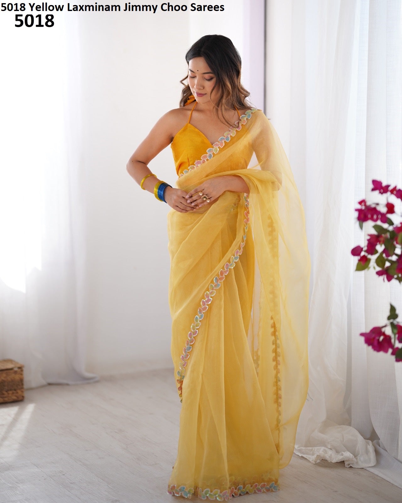 5018 Yellow Laxminam Jimmy Choo Sarees