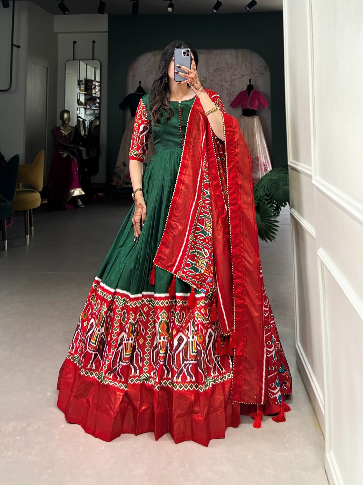 5023 Staard Dola Silk Gown Dupatta Set