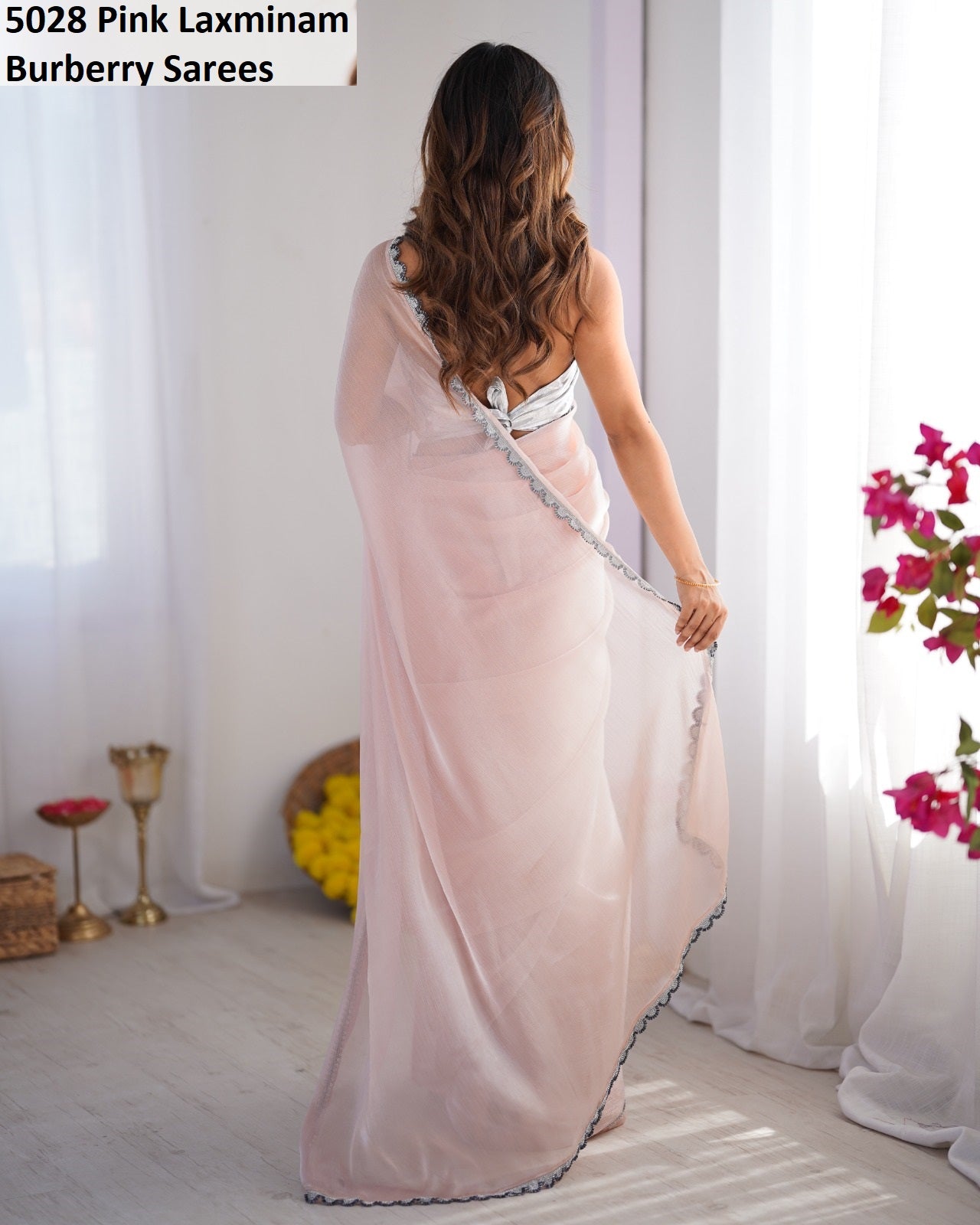 5028 Pink Laxminam Burberry Sarees