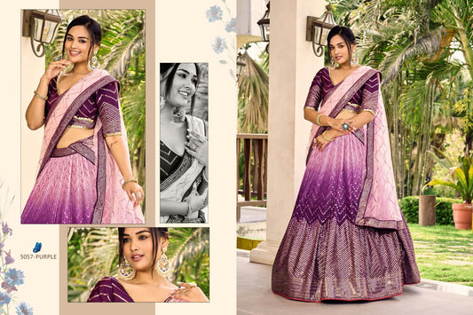 5057 Purple Kimaya Zeel Chinon Lehenga Choli