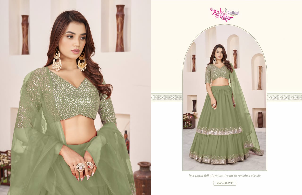 5066 Olive Anchal Vol 2 Zeel Georgette Lehenga Choli