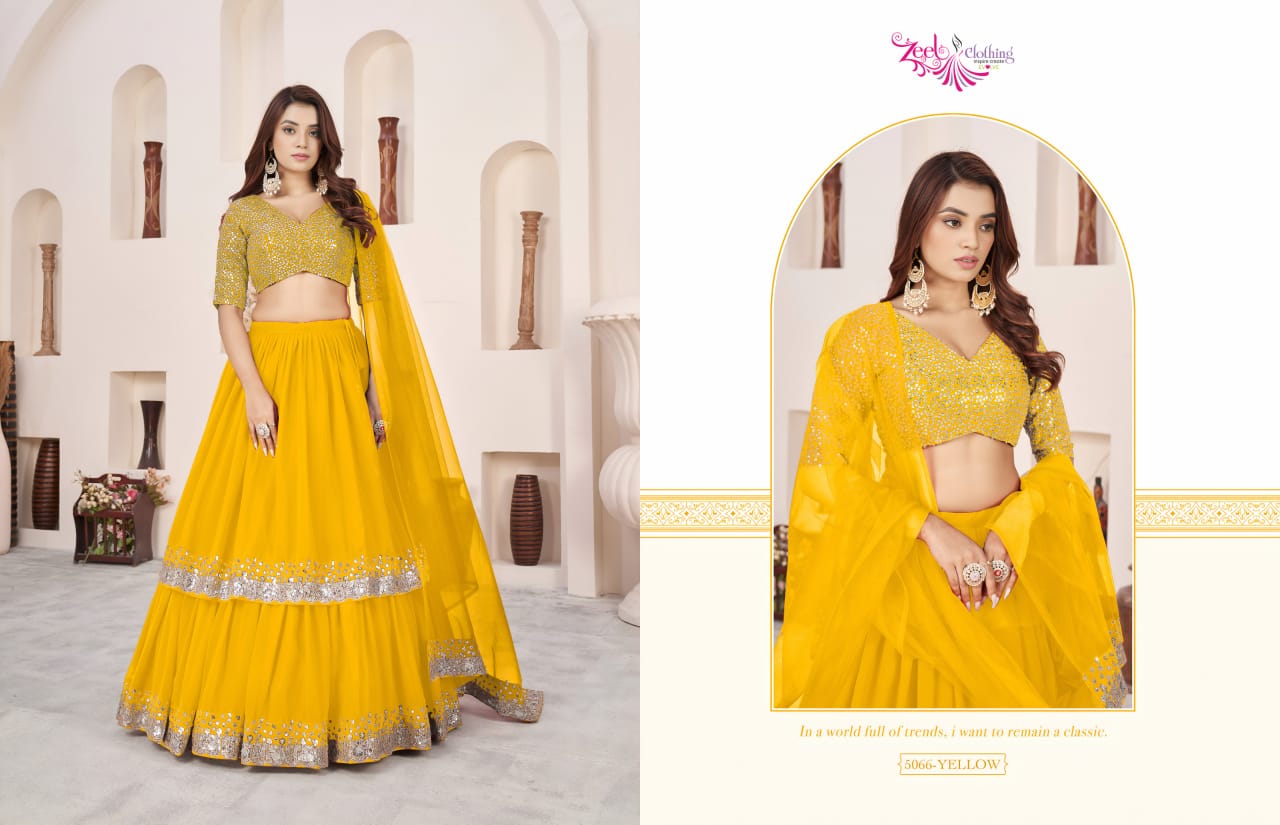 5066 Yellow Anchal Vol 2 Zeel Georgette Lehenga Choli
