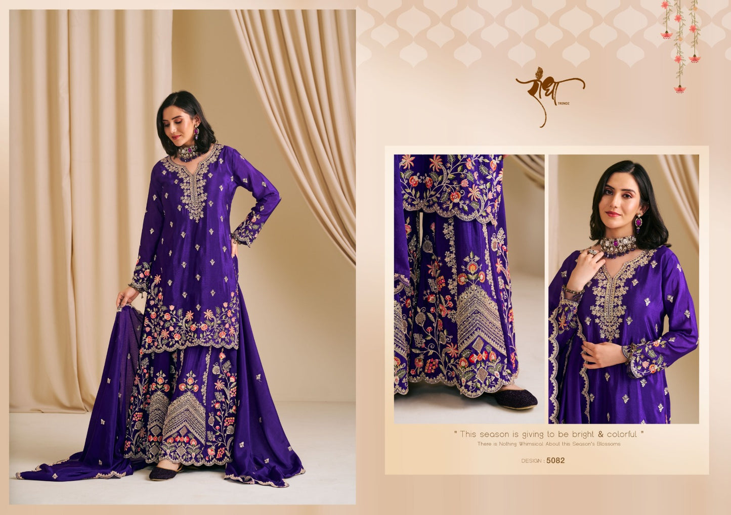 5082 Karwa Radha Trendz Premium Chinon Readymade Suits