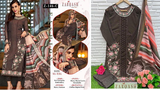 Z-146-C Zarqash Pakistani Readymade Suits