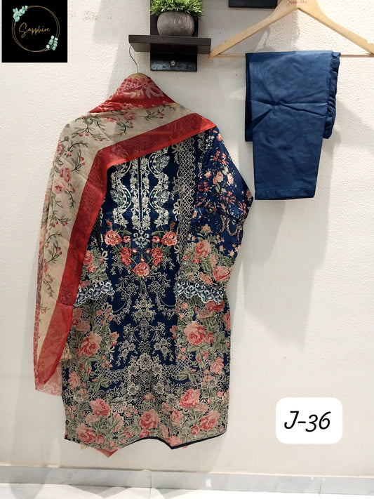 Jazmin Vol 36 Blue Sapphire Pakistani Readymade Suits