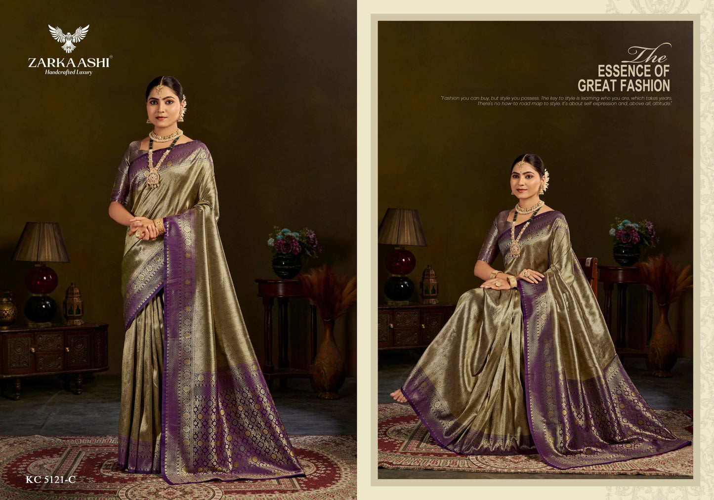 5121-C Kanchi Pattu Vol 3 Zarkaashi Banarasi Silk Sarees