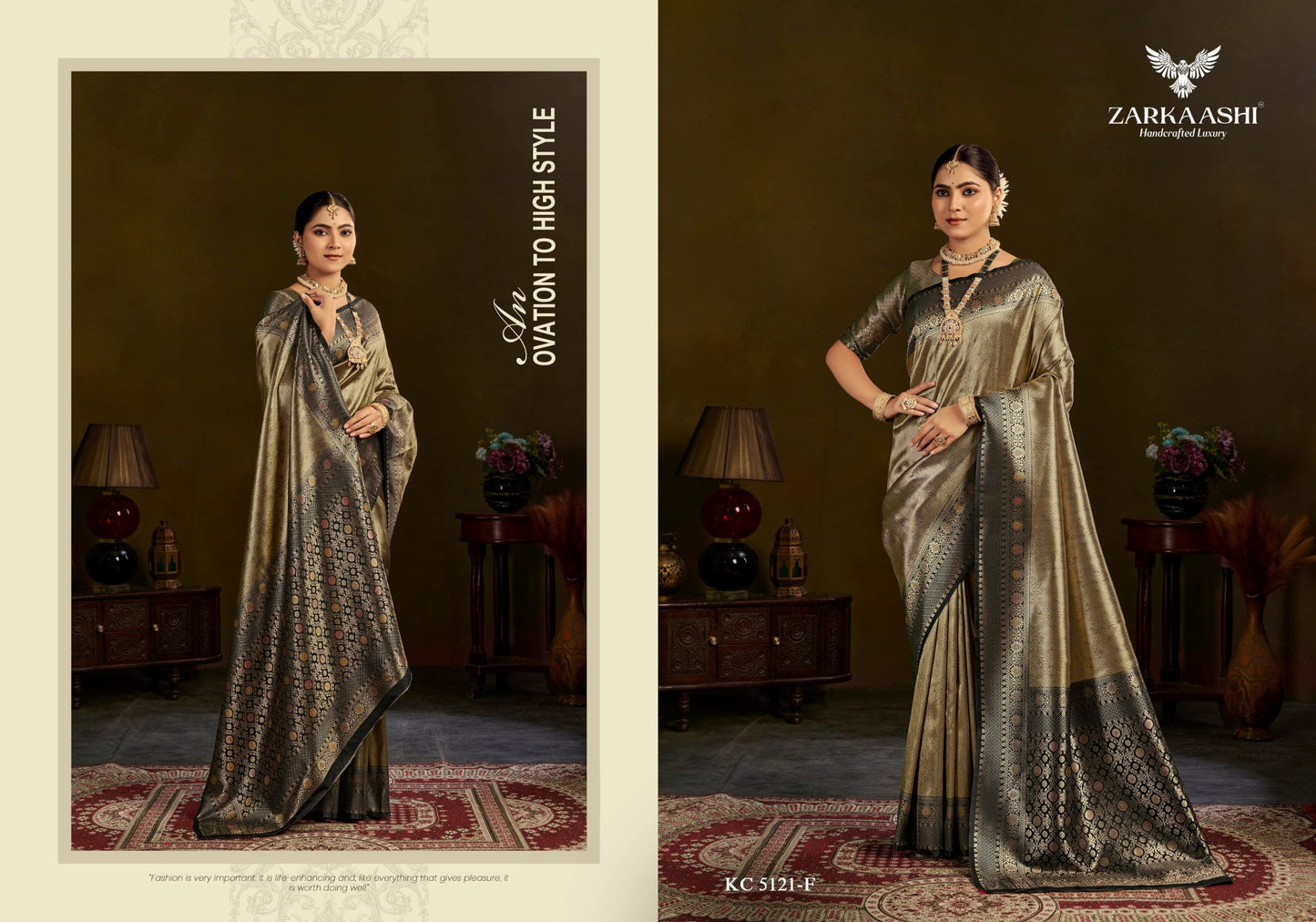 5121-F Kanchi Pattu Vol 3 Zarkaashi Banarasi Silk Sarees