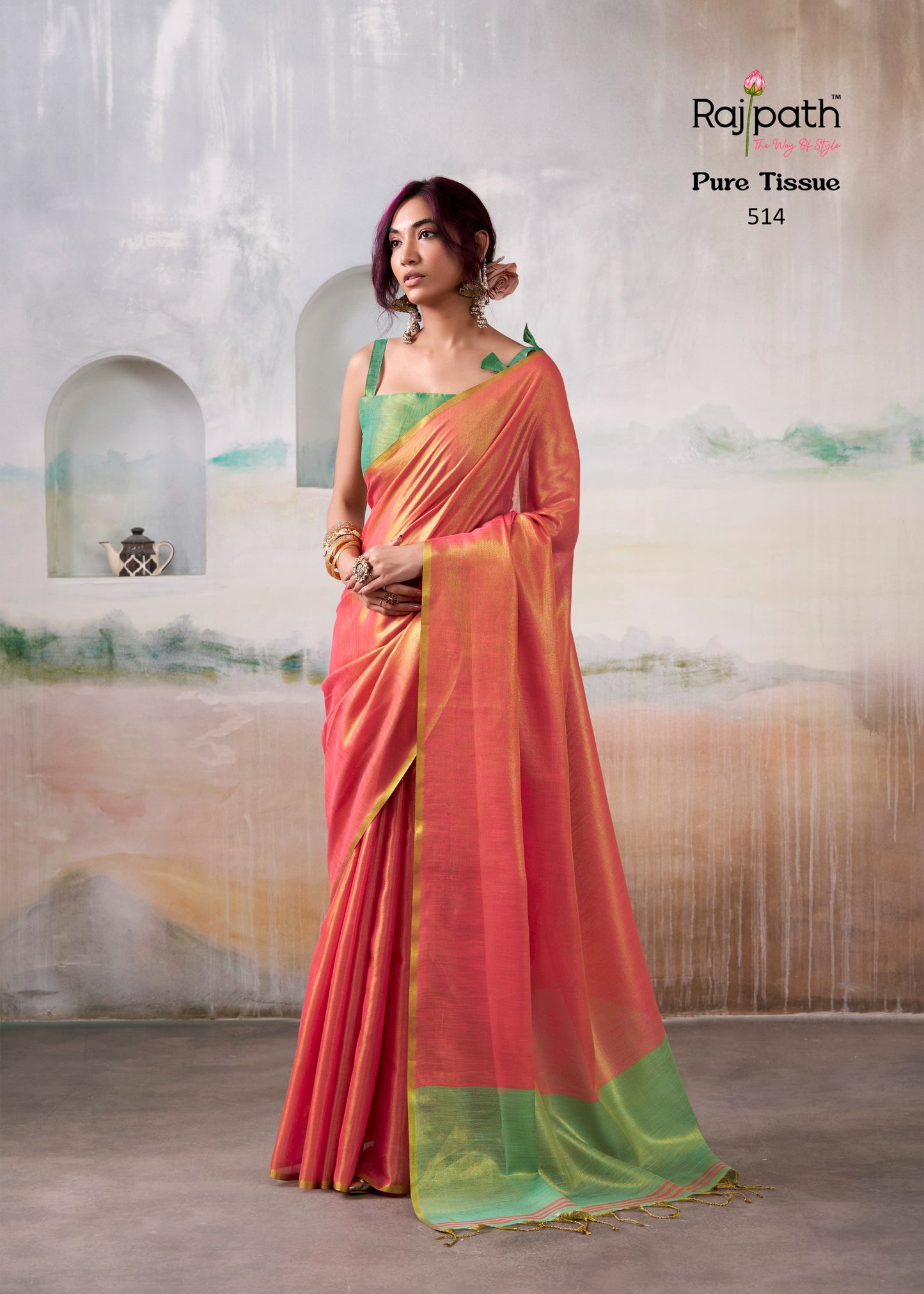 514 Anvika Tissue Rajpath Pure Handloom Sarees