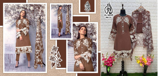 Ma-71Coffee Al Qasr Pakistani Readymade Suits