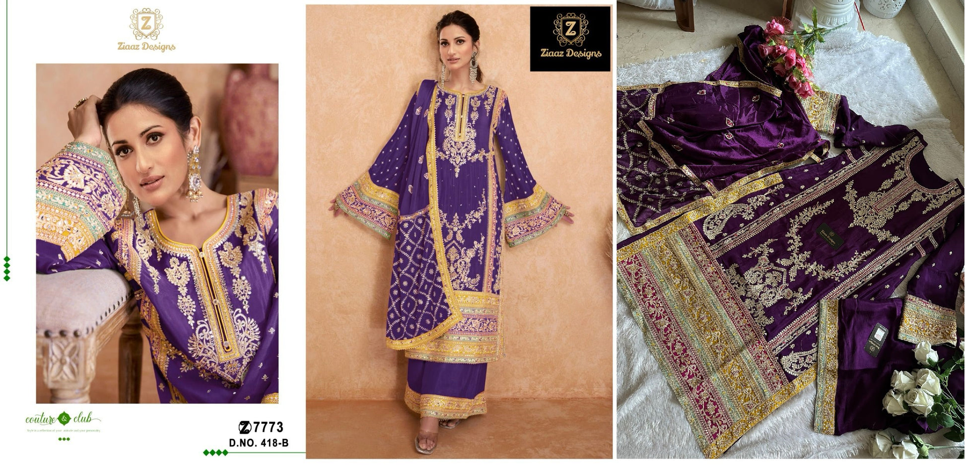 418B Ziaaz Designs Pakistani Readymade Suits