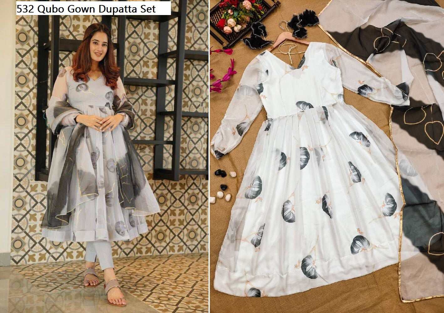 532 Qubo Gown Dupatta Set