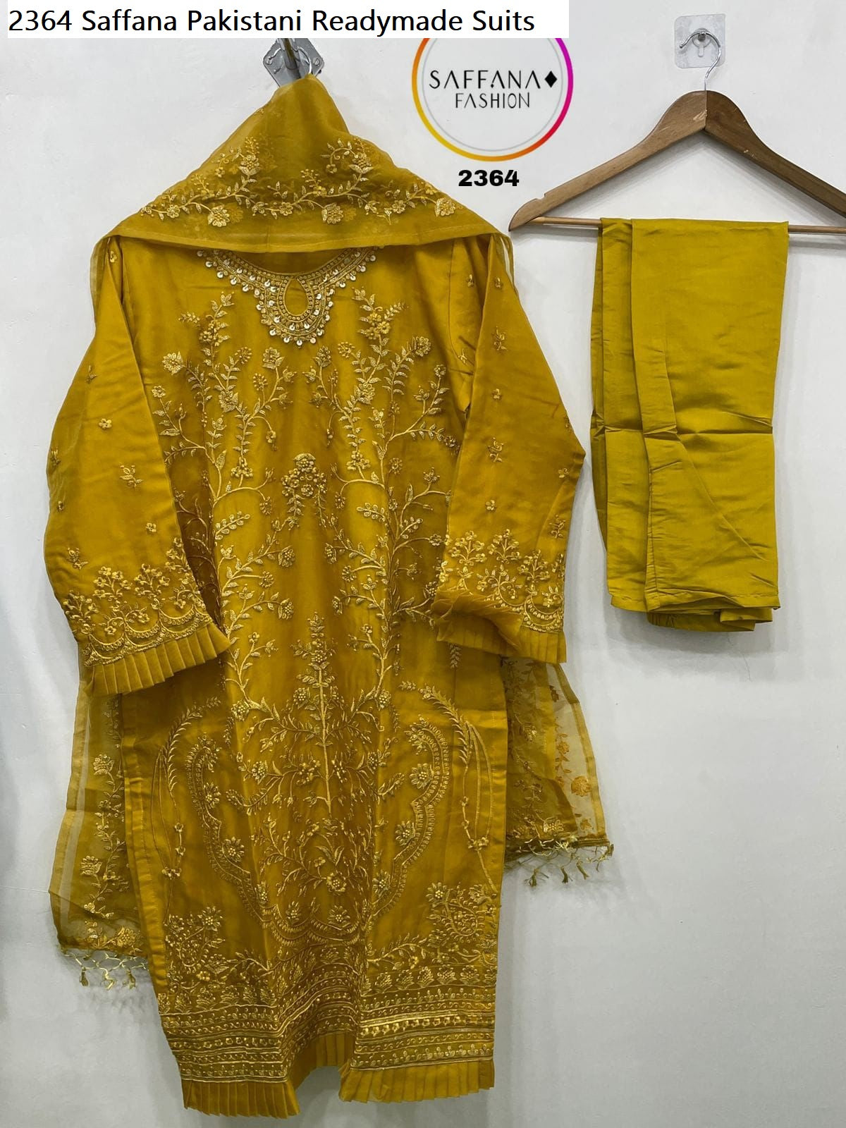 2364 Yellow Saffana Pakistani Readymade Suits