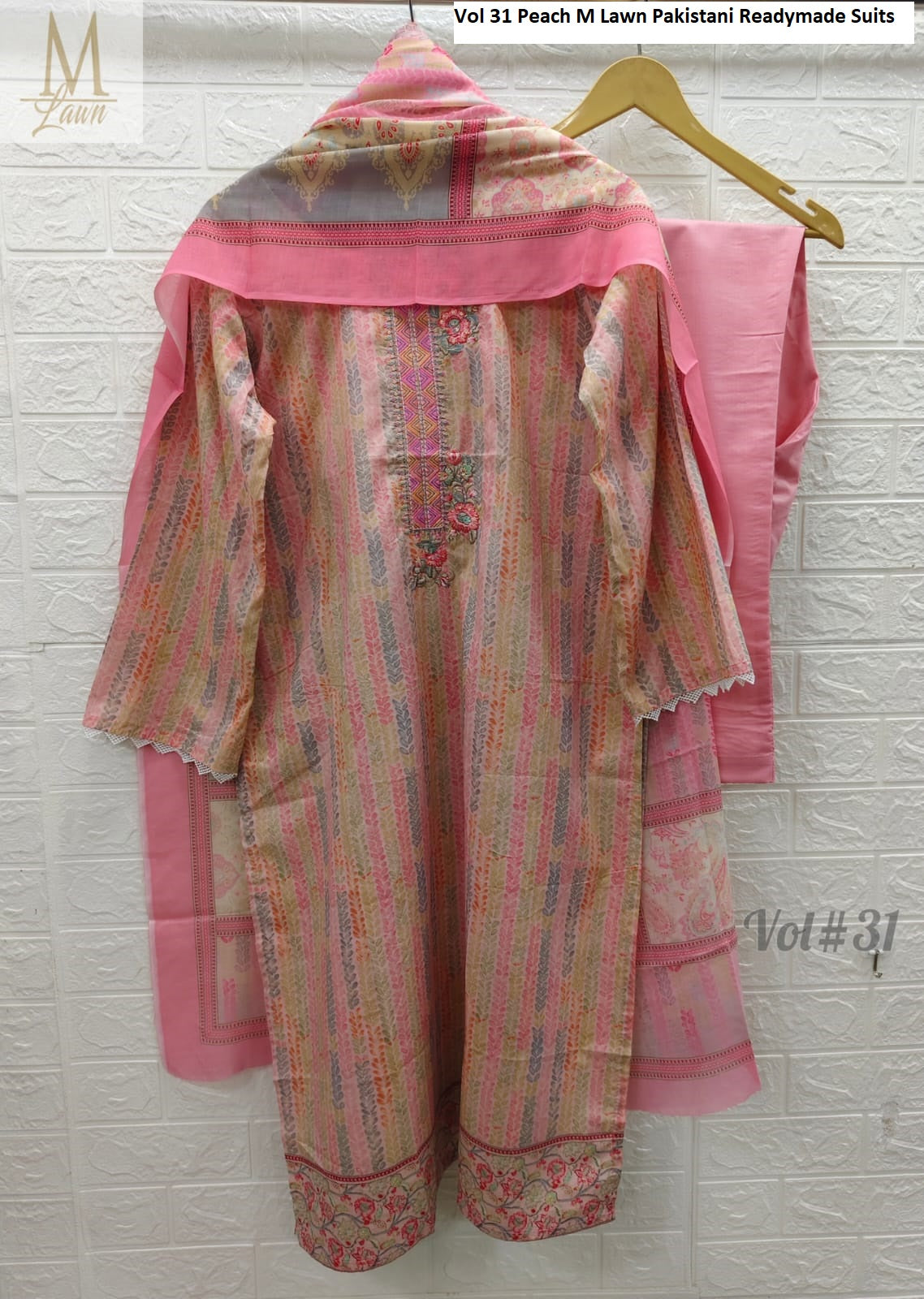 Vol 31 Peach M Lawn Pakistani Readymade Suits